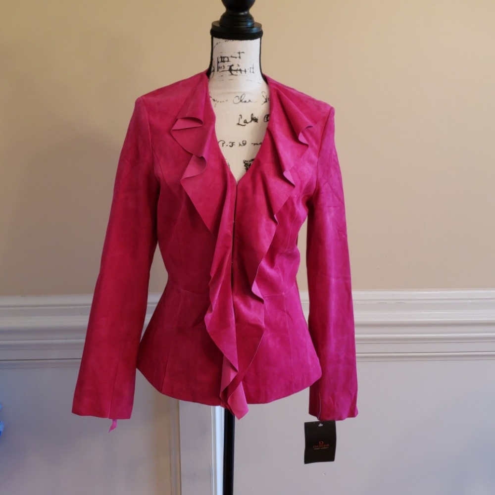 Danier Raspberry Suede Jacket
